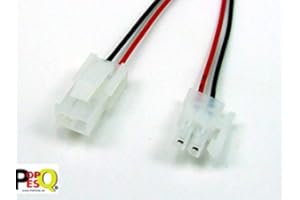 POPESQ Connecteur mâle/Fiche + Connecteur Femelle/Prise, 2 Broches/pins, avec câble, Distance Entre Broches/Pitch 4,2 mm (ATX) #A533
