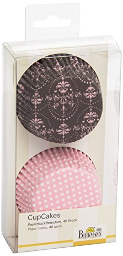 RBV Birkmann 441033 Cupcake-Förmchen "La Belle Rose" 48 Stück, braun / rosa