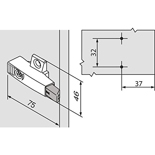 BLUM Blumotion Anschlagdämpfer mit Kreuzmontagplatte 25 mm für Eckband, 1 Stück, 105031774 - 4
