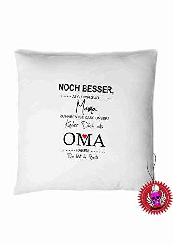Kissen 40x40 mit Aufdruck Spruch " Noch besser als dich zur mama zu haben … … " Bedrucktes Kissen Dekokissen Kuschelkissen
