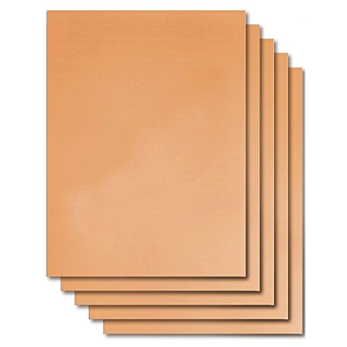 examen Set de 5 Tapis de Cuisson,KINGCOO Réutilisables Liners de Four Tapis de Grill Barbecue Plaque Feuille de Cuisson pour Gaz Charbon électrique 100% Anti-adhérent,40*33cm (Cuivre)
