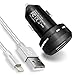 Price comparison product image Nutmix Car Charger, 24W/4.8A Dual Port USB Car Adapter Charger with 3ft Cable (Silver) Compatible for iPhone X/XR/XS Max/8/8 Plus/7/7 Plus/6s/6s Plus/6/5/SE, iPad Air/mini