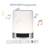 LUCKYKS drahtlos Bluetooth Lautsprecher Lampe Tragbare Nachttischlampe Wake-Up Light Touch Control Lampe Nachtlicht mit mehrfarbigem und dimmbarem Lichter (weiß) - 5