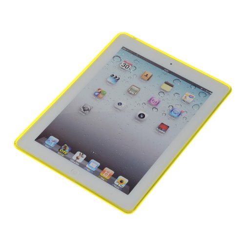 doupi PerfectFit Schutzhülle mit Staubstöpseln für iPad 2 3 4 Staubschutz eingebaut Matt Clear Design TPU Schutz Hülle Silikon Schale Bumper Case Schutzhülle Cover, gelb - 5