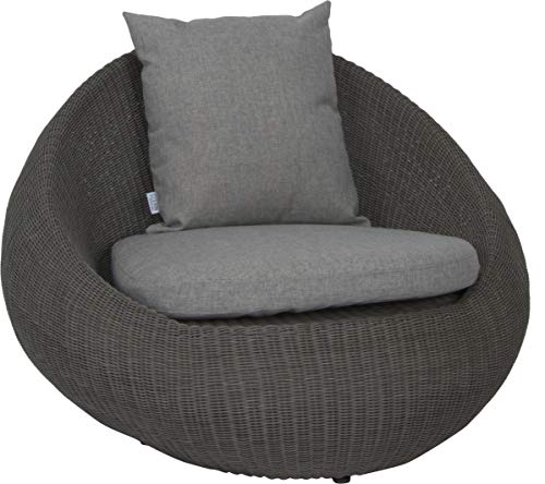 Preisvergleich Produktbild STERN Loungesessel ANNY / / Geflecht basaltgrau / / Kissen seidengrau
