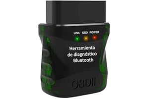 MIGTEC Lector de Códigos de Error OBD2 para Android, iOS y Windows. Escaner de Diagnóstico OBD. Herramienta de Diagnosis Bluetooth. ELM327. Verde Oscuro