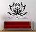 Produktbild jiuyaomai Mandala Blume Wandtattoo Zitate Nur Atmen Lotus Blume Wandaufkleber Vinyl Buddha Meditation Yoga Studio Wohnkultur S 57x51 cm