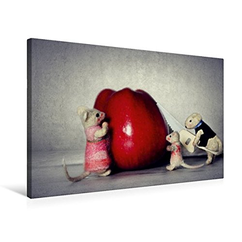 Premium Textil-Leinwand 75 cm x 50 cm quer, Familie Maus lässt es sich schmecken | Wandbild, Bild auf Keilrahmen, Fertigbild auf echter Leinwand, Leinwanddruck: Mäusefamilie (CALVENDO Hobbys)