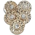 FINEWORLD [FW-SBN3-5] Show Buttons,Golden Color,Sew-on Buttons Spring snap Fastener, Rustless, Stylish Look,Pack of 5 Pieces with Storage Box.[Pack of 5].