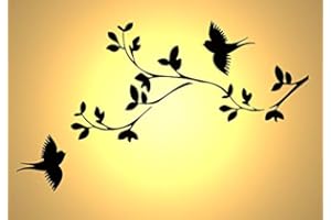 SOLITARYDESIGN Vintage Shabby Chic stencil birds flying tree branches A4 297x210mm for furniture wall art