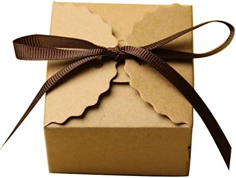 Veroda 50pcs Brown Shabby Square Sweets Candy Gift Boxes Wedding Party Favor Boxes