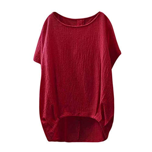 2019 Women Ladies Blouse Tops T Shirt Spring Summer Casual Short Sleeve Sexy Fashion Sports Running Tee Lady Linen Solid Plain L