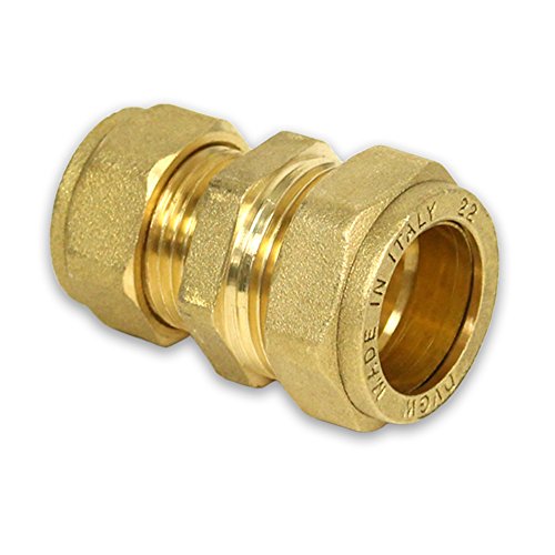 Preisvergleich Produktbild Messing-Klemmverschraubung für Kupferrohre Kupplung reduziert, 18-15mm