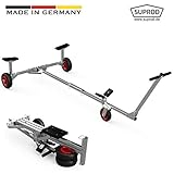 Made in Germany SUPROD Faltbarer Slipwagen, für kleine Boote, Beiboote und Jollen, TR200-L, schwarz/rot