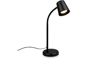 BRILONER – Nachttischlampe, Schreibtischlampe Schwenkbar, Tischlampe GU10 für Home Office mit Kabelschalter, Leselampe, Schwarz