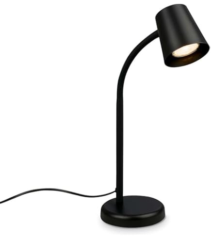 LED Tafellamp - Tafelverlichting - Trion Kido - E27 Fitting Verstelbaar Mat Zwart Metaal