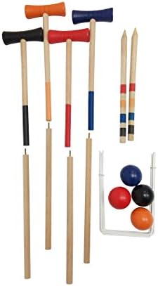 Funmate 4 Player Wooden Croquet Set for Garden Kids Game