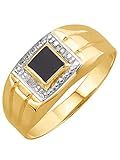 herrenring gold 333 Onyx KLiNGEL Herrenring mit Onyx und Diamanten
