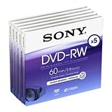 Sony DVD-RW 2.8GB 8cm 60min PK 5 wiederbeschreibbare Mini DVD Disc
