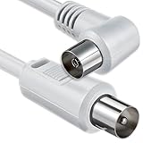 Länge 5 m 1aTTack Koaxial Anschluss-Kabel (Winkel, 5m) weiß