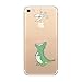 Price comparison product image iPhone 7 Case, Yoowei® Crystal Clear Soft Silicone Gel TPU Case Cute Cartoon Scratch Resistant Protective Cover for iPhone 7 4.7" (Hungry Crocodile)