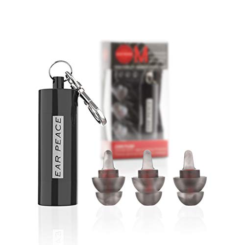 Tapones para Oídos para Motos EarPeace - Reducción de Ruido y Protección Auditiva de Alta Fidelidad para Deportes de Motor (Standard, Black Case)