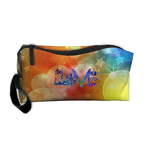 Glitter Colorful Ski Love Travel Toiletry Bag Storage Bag Handbag Organizer