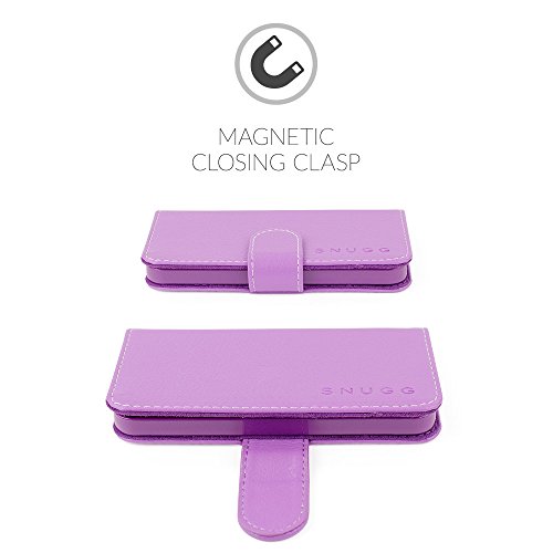 iPhone 5 / 5s Case, Snugg - Purple Leather iPhone 5/5s Flip Case [Lifetime Guarantee] Premium Wallet Phone Cover with Card Slots for Apple iPhone 5 / 5s