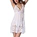 Produktbild MERICAL Sexy Damen Nachtwäsche Dessous Plus Size Lace Bow Unterwäsche Nachtkleid(Small,Weiß)