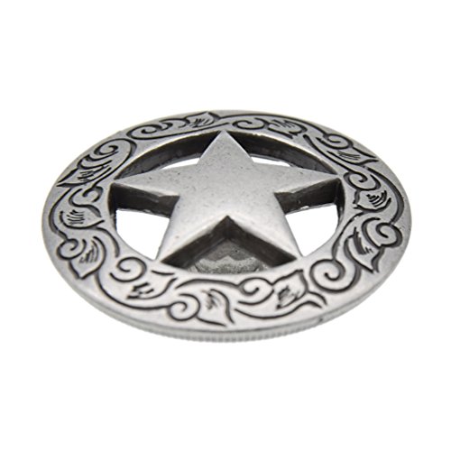YNuth 1x Schraubniet Zierniet Lederniet Stern Silber Golden Basteln Vintage DIY - 2