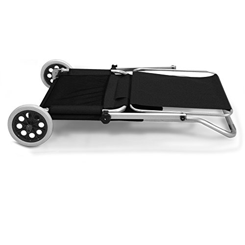 Alu Strandliege Kreta – klappbar mit Rädern in Schwarz Sonnenliege Relaxliege Liege - 3