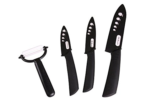 Hochwertige 4-tlg. Keramik-Messer-Set 3 Keramik-Messer Gemüseschäler mit dauerhafte scharfe Klinge- Marke IPA-Defense® - 2