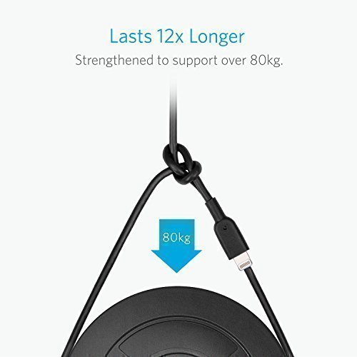 Anker PowerLine II 3m iPhone Ladekabel Lightning Kabel, MFi-Zertifiziert für iPhone 7 / 7 Plus / 6 / 6 Plus / 5S / 5 (Schwarz) - 5