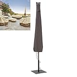 FEZBD Couvertures de Parasol, couvertures de Parasol pour Le marché du Patio, très Grande Housse de Parasol Suspendue en Porte-à-Faux avec Fermeture à glissière et Tissu résistant à l'eau