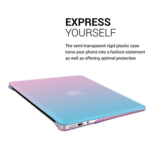 kwmobile Crystal Hülle für Apple MacBook Air 13″ (ab Mitte 2011) Hard Case – dünne durchsichtige transparente Schutzhülle Cover Tasche Zwei Farben Design Pink Blau Transparent - 4