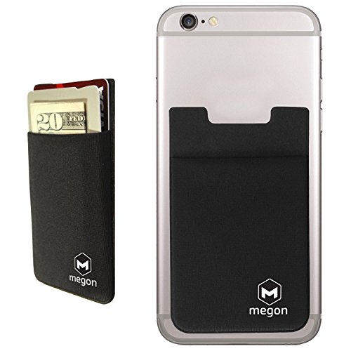 Universal Handy Kreditkarte Halter Aufklebbarer Brieftasche Hülle mit RFID Blockierung (Schwarz)