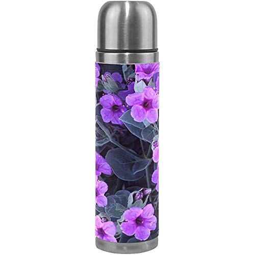 Borraccia I Tanti significati Rose Viaggio Bottiglie di Acqua Isolate in Acciaio Inossidabile Thermos a Doppia Parete Copertura in Pelle 17 oz (500 ml)