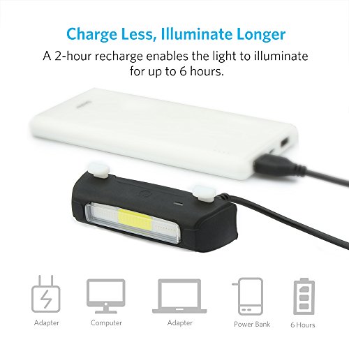 ThorFire Super Helles Rücklicht Fahrradlicht , 120 Lumen USB Wiederaufladbar Hintere Rücklicht Radfahren Lichter, 5 Lichtmodi LED Fahrradlicht alle Fahrräder, Helme oder Rucksäcke - 7