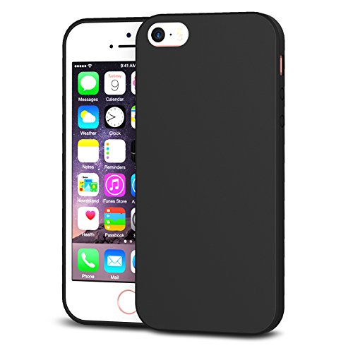 iPhone SE Case,SplaksÂ® [Black] Extra Shock-Absorb Case Cover with Camera Protection ,Extreme Lightweight Soft Flexible TPU Rubber Anti-Scratch Protective Case For iPhone SE/5 SE/5/5S-Black