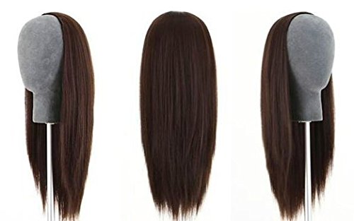 Remeehi 3/4 Half Wig 100% Indian Remy Human Hair Silky Straight Hair Weft Cap Various Colors to Choose 15" 140g #1 Jet Black
