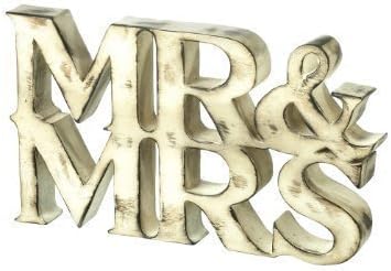 Large Free Standing Mr & Mrs Sign / Letters In White Distressed Shabby Chic Finish