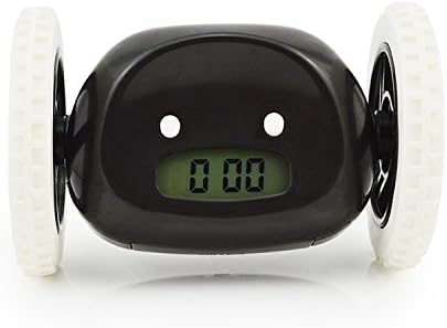 Black Clocky Runaway Alarm Clock Running Clocky on Wheels Creative Gift for Heavy Sleepers