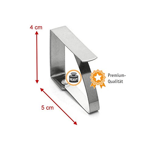 Kerafactum® Tischdeckenklammer Tischtuchklammer aus Edelstahl zum Klammer Befestigen der Tischdecke – 8 Stück - 2