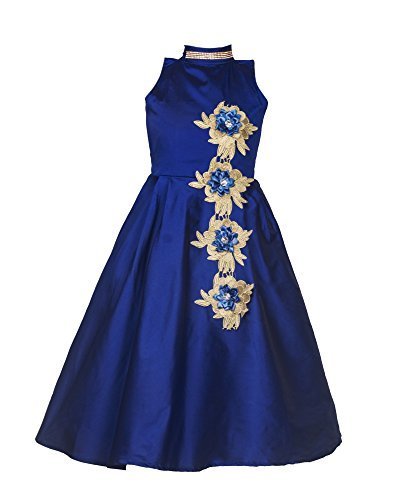 swagat saree Baby Girls Birthday Party wear Frock Dress_ New Blue Flower Gown_6-12 Years RS.599 (80.00% Off) - Amazon
