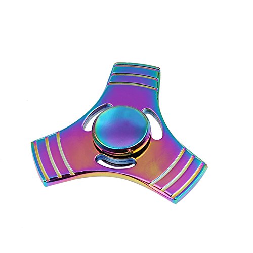 zappeln Hand Spinner mit LED Licht Marke neue Tri Spinner Prime Spielzeug mit 3 farbigen Shining Premium Angst Spielzeug hilft FORCUS für Kinder und Erwachsene Stress Reducer L Colorful lucky - 2
