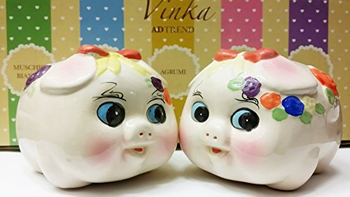 6pz Bomboniere nacimiento bautizo cresimo salvadenaio de cerámica