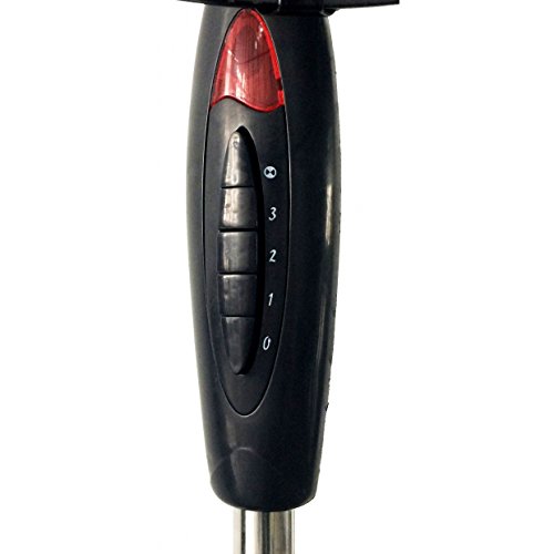 Lex Standventilator Ø 40cm – schwarz ✓ Höhenverstellbar bis 130cm ✓ Oszillierend ✓ Nachtlicht | Großer Standlüfter, Stehventilator | Leiser Schwenk-Ventilator 40 Watt | Stand-Gebläse für Büro & Schlafzimmer - 3