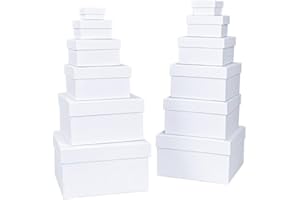 Ideen mit Herz Scatole regalo con coperchio | Scatole di cartone | Set da 12 pezzi | 12 diverse dimensioni tra loro, grandi e piccoli, in cartone robusto | ideale per compleanno e matrimonio |