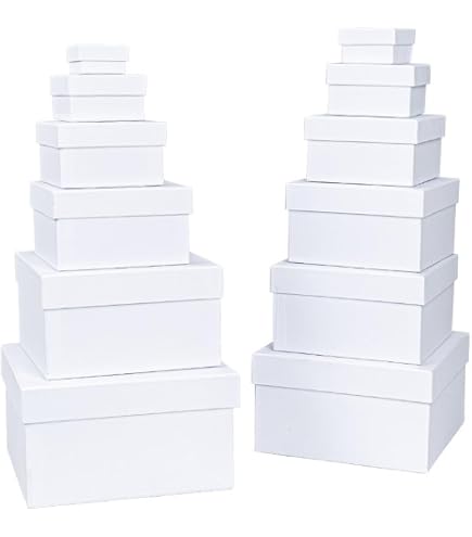Set 4 Boîtes Cadeaux Carton Kraft Pracht - Cœurs Et Ovales Avec Couvercle - Idéal Décoration Et Bricolage
