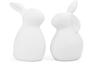 FHzytg 2 Stück Osterhasen Figuren Osterhase Keramik Osterdeko Hase, Hase Keramik Hasen Figuren Osterhasen Figur Keramik Hasen Keramik Hasen Figuren Hase Skulptur für Osterdeko